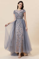Load image into Gallery viewer, Sparkly Grey Beaded Long Formal Dress