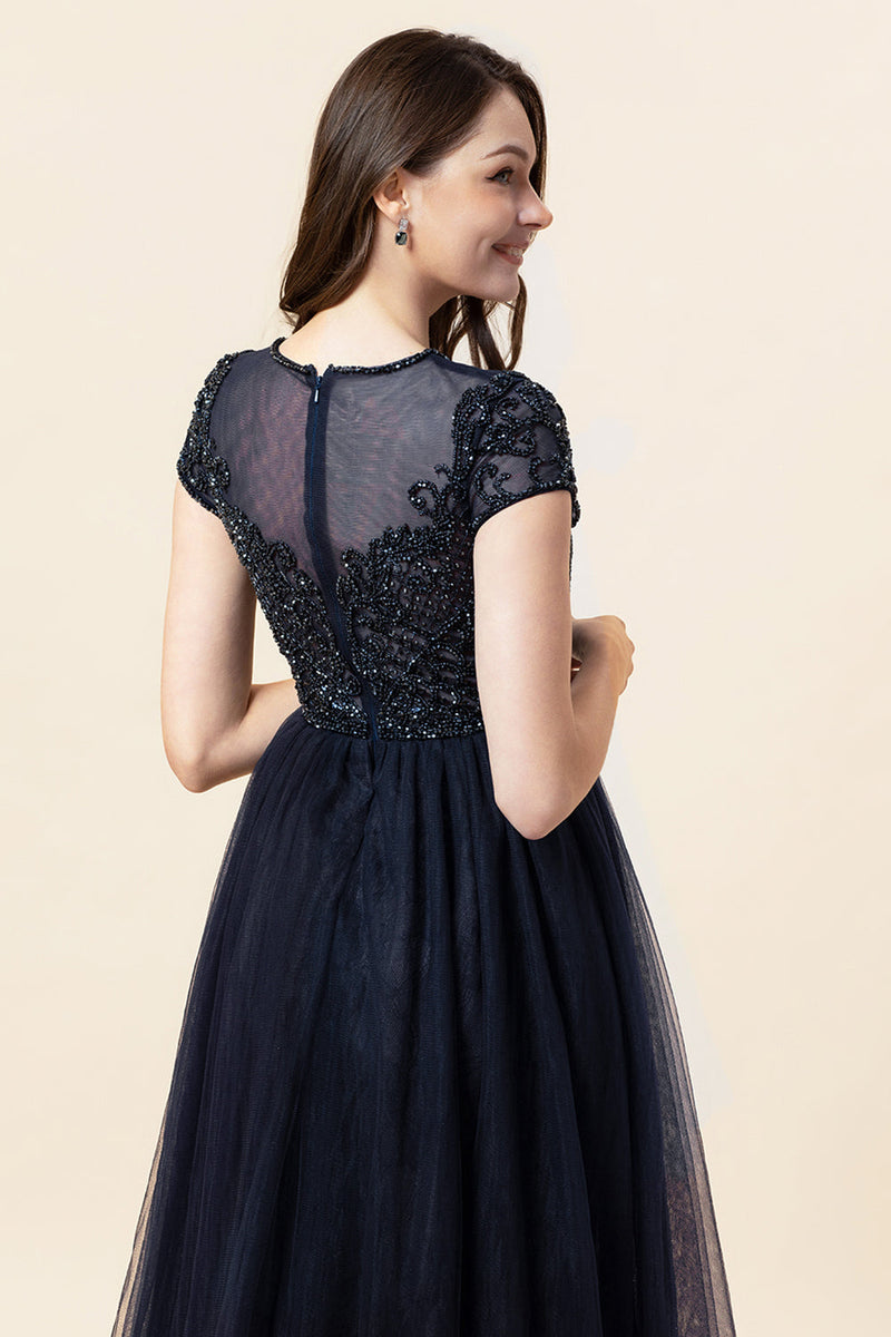 Load image into Gallery viewer, Sparkly Grey Beaded Long Formal Dress