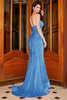 Load image into Gallery viewer, Sparkly Mermaid Sweetheart Sweep Train Black Prom Dress With Sequins