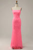 Load image into Gallery viewer, Blush Spaghetti Straps Sequins Mermaid Prom Dress