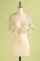 Load image into Gallery viewer, 1920s Gold Flower Sequin Women Cape