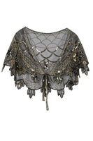 Load image into Gallery viewer, 1920s Gold Flower Sequin Women Cape