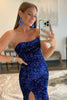 Load image into Gallery viewer, Mermaid Royal Blue Sequin Prom Dress