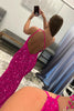 Load image into Gallery viewer, Sparkly Hot Pink Mermaid Sequins Long Prom Dress