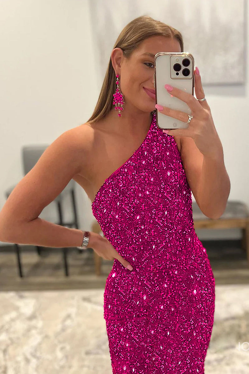 Load image into Gallery viewer, Burgundy Mermaid Sequins Long Prom Dress