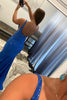 Load image into Gallery viewer, Mermaid Deep V Neck Royal Blue Long Prom Dress with Beading