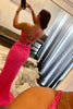 Load image into Gallery viewer, Fuchsia Sequins Criss Cross Straps Prom Dress