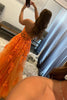 Load image into Gallery viewer, Orange Sweetheart Long Prom Dress with Appliques