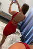 Load image into Gallery viewer, Orange Glitter Halter Backless Sequins Tight Party Dress