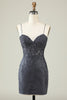 Load image into Gallery viewer, Spaghetti Straps Grey Bodycon Homecoming Dress with Appliques