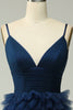 Load image into Gallery viewer, Red Tulle Spaghetti Straps Long Prom Dress