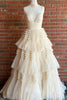 Load image into Gallery viewer, Red Tulle Spaghetti Straps Long Prom Dress