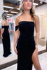 Load image into Gallery viewer, Sparkly Black Sheath One Shoulder Long Prom Dress with Slit