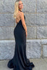 Load image into Gallery viewer, Black Deep V-neck Mermaid Prom Dress