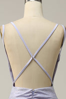 Load image into Gallery viewer, Lavender Rhinestone Spaghetti Straps Mermaid Prom Dress