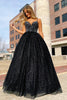 Load image into Gallery viewer, Sparkly Black Spaghetti Straps A-Line Prom Dress