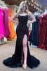 Load image into Gallery viewer, Mermaid Spaghettti Straps Red Sequins Long Prom Dress with Split Front