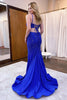 Load image into Gallery viewer, Mermaid Spaghettti Straps Red Sequins Long Prom Dress with Split Front