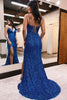 Load image into Gallery viewer, Black Sequined Spaghetti Straps Prom Dress