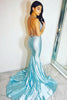 Load image into Gallery viewer, Sparkly Sky Blue Beaded Mermaid Long Prom Dress