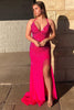 Load image into Gallery viewer, Sparkly Hot Pink Sequins Mermaid Long Prom Dress with Fringes