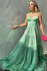 Load image into Gallery viewer, A-Line Spaghetti Straps Green Corset Bridesmaid Dress with Bows