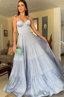 Load image into Gallery viewer, A-Line Spaghetti Straps Green Corset Bridesmaid Dress with Bows
