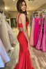 Load image into Gallery viewer, Simple Mermaid Spaghetti Straps Lace-Up Back Long Prom Dress