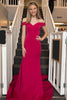Load image into Gallery viewer, Simple Blue Mermaid Off the Shoulder Open Back Long Prom Dress