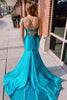 Load image into Gallery viewer, Blue Mermaid Lace-Up Back Long Prom Dress