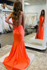 Load image into Gallery viewer, Orange Mermaid One Shoulder Open Back Long Prom Dress with Slit