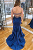 Load image into Gallery viewer, Sparkly Navy Mermaid Long Prom Dress with Appliques