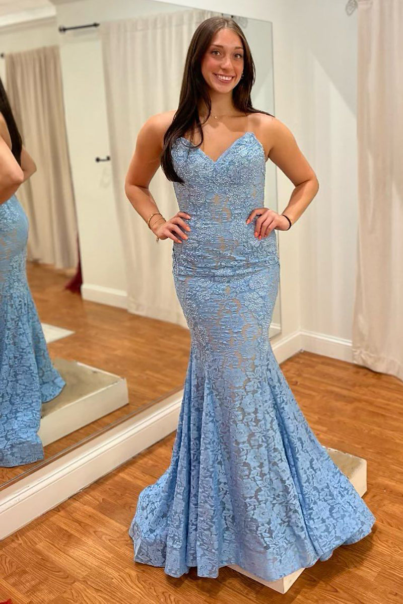 Load image into Gallery viewer, Mermaid Sweetheart Black Long Prom Dress with Beading