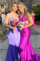 Load image into Gallery viewer, Mermaid Halter Backless Hot Pink Long Prom Dress