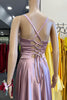 Load image into Gallery viewer, Light Pink A-line Satin Long Prom Dress