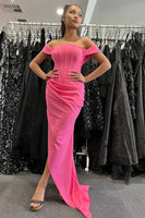 Load image into Gallery viewer, Off The Shoulder Corset Long Prom Dress with Ruffles