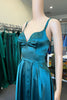 Load image into Gallery viewer, A-Line Lace-Up Back Peacock Blue Long Prom Dress
