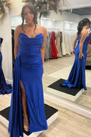 Load image into Gallery viewer, Mermaid Sweetheart Royal Blue Long Prom Dress with Slit
