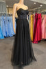 Load image into Gallery viewer, A-Line Glitter Sweetheart Balck Corset Prom Dress