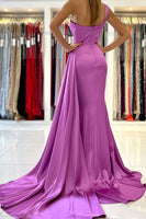 Load image into Gallery viewer, Blush One Shoulder Mermaid Long Bridesmaid Dress with Ruffles