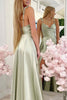 Load image into Gallery viewer, Sage Green Spaghetti Straps Long Bridesmaid Dress