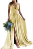 Load image into Gallery viewer, Dusty Rose A-Line Ruched Long Bridesmaid Dress with Slit