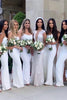Load image into Gallery viewer, Ivory Mermaid Spaghetti Straps Long Bridesmaid Dress with Back Slit