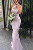 Load image into Gallery viewer, Dusty Rose Mermaid One Shoulder Long Bridesmaid Dress