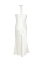 Load image into Gallery viewer, Ivory Sheath Halter Neck Backless Ankle-Length Bridesmaid Dress
