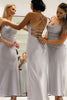 Load image into Gallery viewer, Dusty Rose Satin Sheath Lace-Up Back Bridesmaid Dress