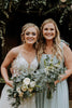 Load image into Gallery viewer, Grey Green Chiffon Adjustable Straps A-Line Long Bridesmaid Dress