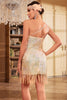 Load image into Gallery viewer, Sparkly Sheath One Shoulder Golden Sequins 1920s Dress