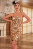 Load image into Gallery viewer, Sheath Spaghetti Straps Golden Sequins 1920s Dress with Tassel