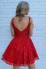 Load image into Gallery viewer, Sparkly Red Sequins A-Line Short Prom Dress with Pockets